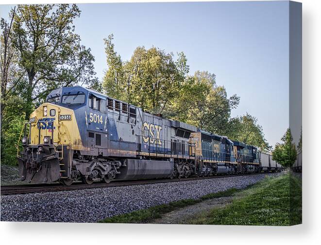 Csx Canvas Print featuring the photograph 05.06.14 - CSX 5014 at Madisonville Ky #050614 by Jim Pearson