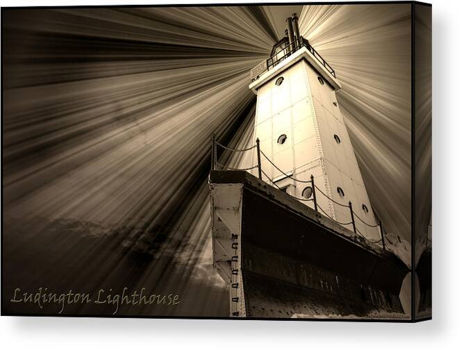 Usa Canvas Print featuring the photograph Ludington Light House Michigan #1 by LeeAnn McLaneGoetz McLaneGoetzStudioLLCcom