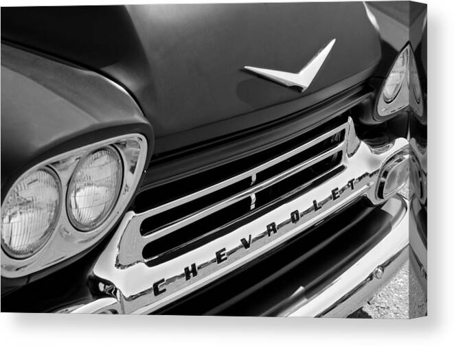 1959 Chevrolet Apache Front End Canvas Print featuring the photograph 1959 Chevrolet Apache Front End #2 by Jill Reger