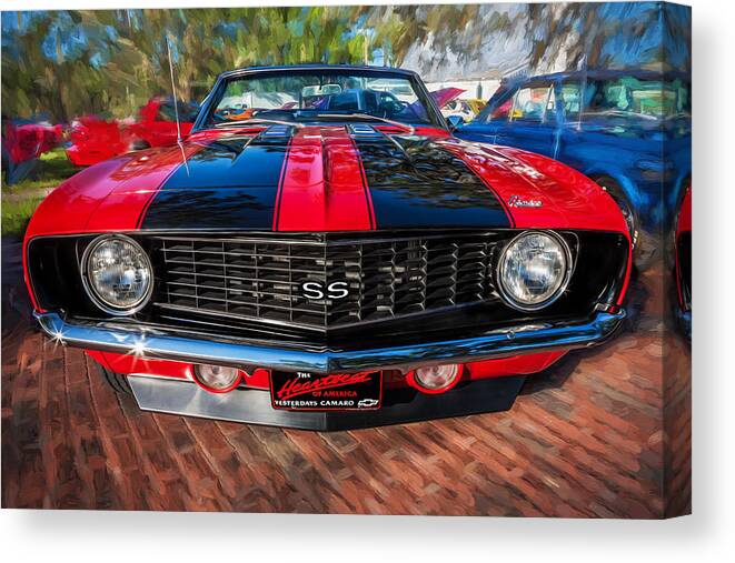 1969 Chevrolet Camaro Canvas Print featuring the photograph 1969 Chevy Camaro SS Painted by Rich Franco
