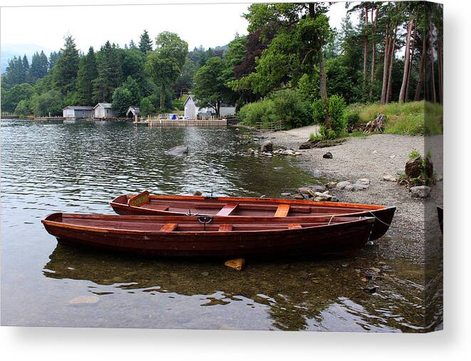 Boat Canvas Print featuring the photograph 2 Little Boats #1 by Martin Newman