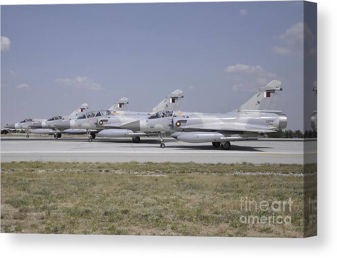 Turkey Canvas Print featuring the photograph A Group Of Dassault Mirage 2000-5edadda #1 by Giorgio Ciarini