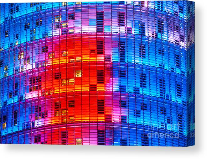 Agbar Canvas Print featuring the photograph Agbar Tower - Barcelona #1 by Luciano Mortula
