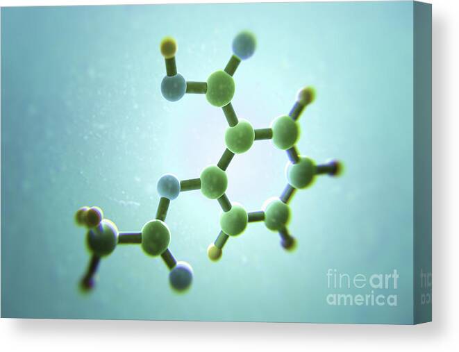 Drugs Canvas Print featuring the photograph Aspirin Molecule #1 by Science Picture Co