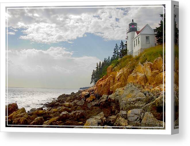 Maine Lighthouse Canvas Print featuring the photograph Bass Harbor Head Lighthouse by Mike McGlothlen