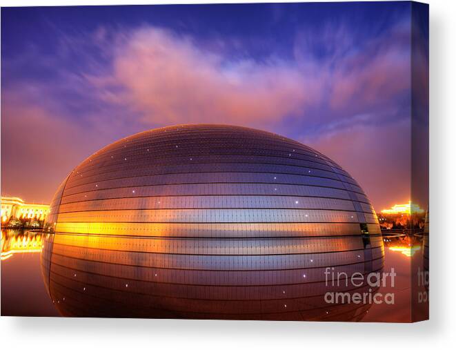Night Canvas Print featuring the photograph Beijing National Opera #1 by Fototrav Print
