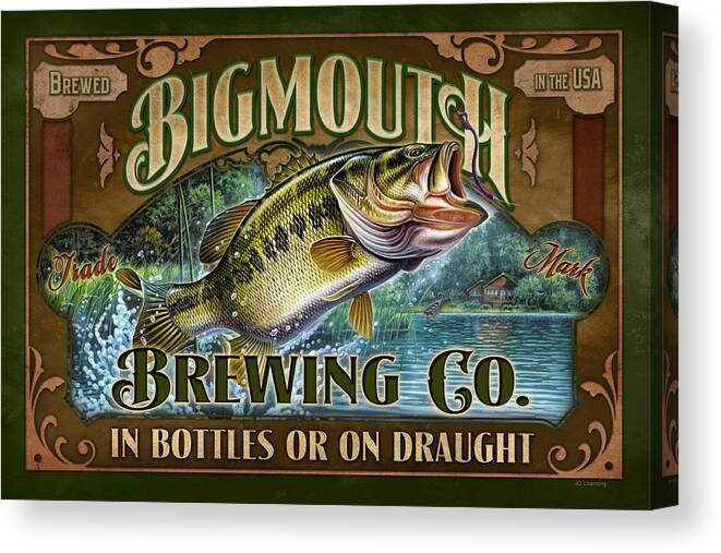 Jon Q Wright Canvas Print featuring the painting Bigmouth Brewing #1 by JQ Licensing