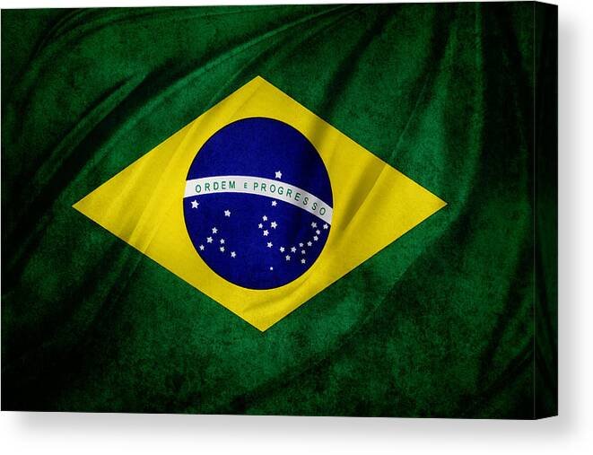 Brazil Canvas Print featuring the photograph Brazilian flag #1 by Les Cunliffe