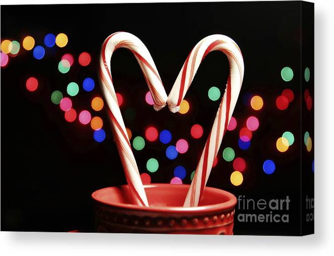 Maine Canvas Print featuring the photograph Candy Cane Heart by Karin Pinkham