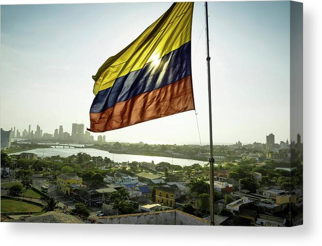 16th Century Canvas Print featuring the photograph Castillo De San Felipe De Barajas #1 by Jerry Ginsberg