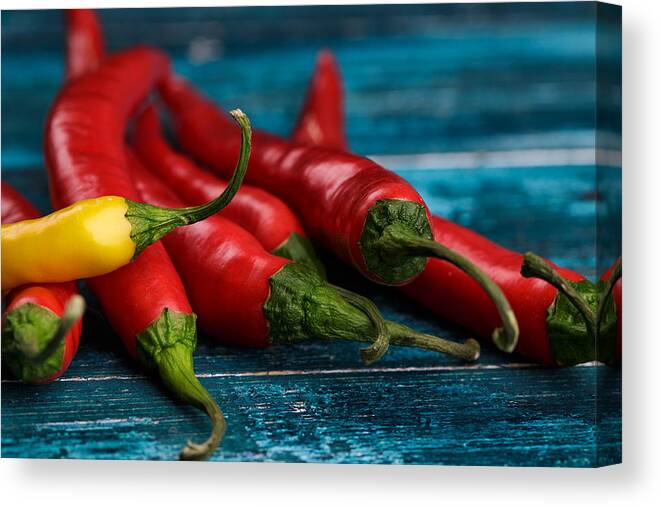 Chili Canvas Print featuring the photograph Chili Peppers #1 by Nailia Schwarz