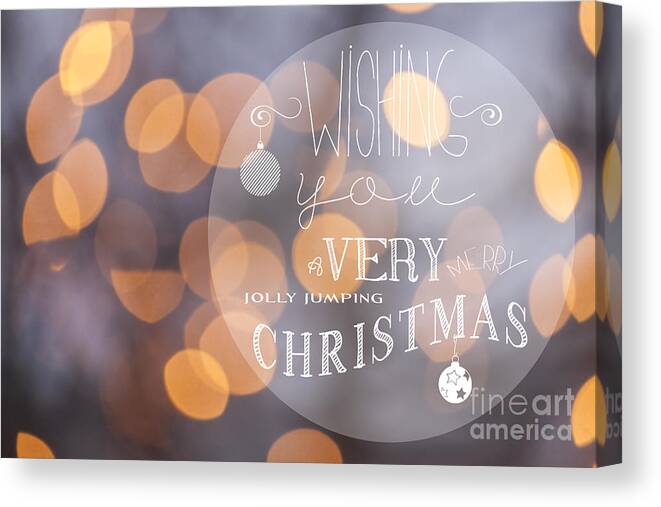 Text Canvas Print featuring the photograph Christmas greeting card #1 by Sophie McAulay