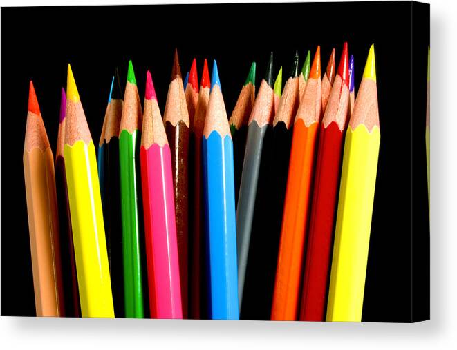 Colored Canvas Print featuring the photograph Colored Pencils #1 by Michael Tompsett