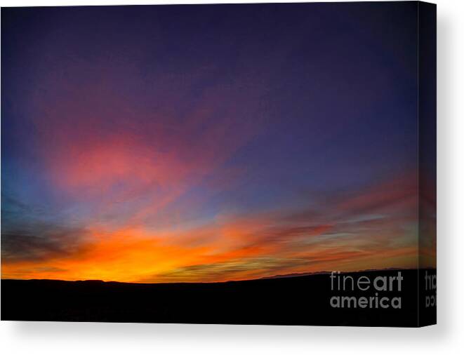 Sunset Canvas Print featuring the photograph Desert sunset #1 by Vladi Alon