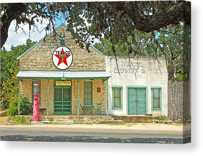 Texas Gas Station Canvas Print featuring the photograph Driftwood Store #1 by Robert Anschutz