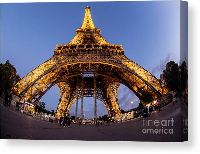Landmark Of Paris Canvas Print featuring the photograph Eiffel Tower #1 by Mina Isaac
