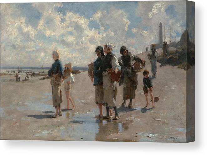 Fishing for Oysters at Cancale John Singer Sargent Canvas Art Print Small 8x10 