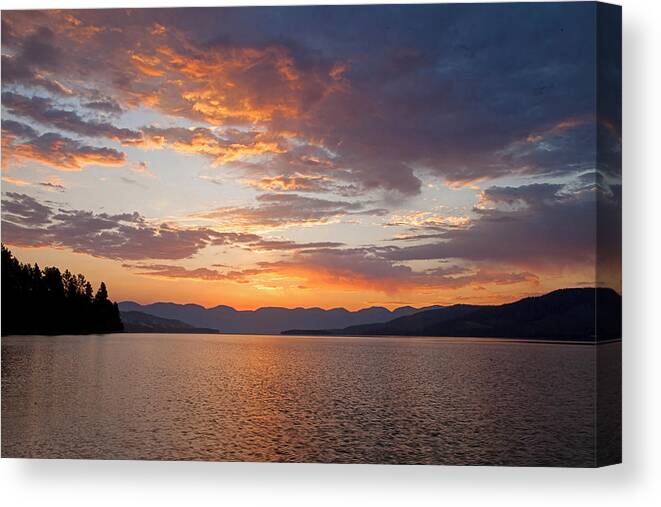Sunrise Canvas Print featuring the photograph Flathead Lake Sunrise #2 by Jack Bell
