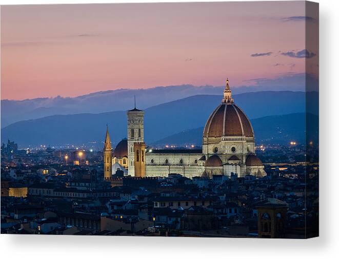 Tourist Canvas Print featuring the photograph Florence at Sunset by Pablo Lopez