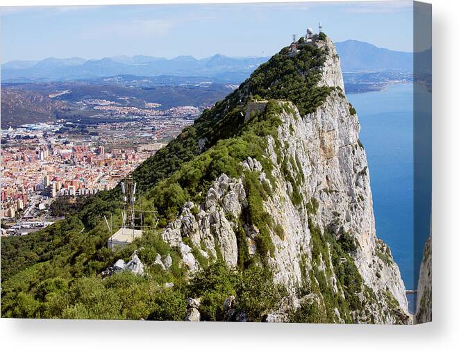 Above Canvas Print featuring the photograph Gibraltar Rock #1 by Artur Bogacki