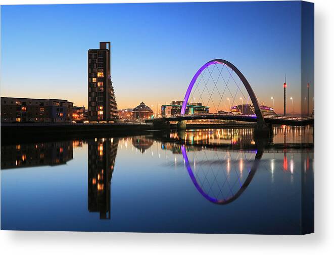 Clyde Arc Canvas Print featuring the photograph Glasgow Clyde Arc #1 by Grant Glendinning