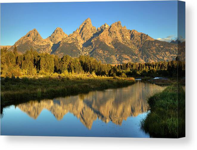 Mountains Canvas Print featuring the photograph Grand Teton #1 by Alan Vance Ley
