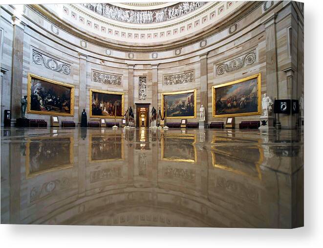 Capitol Rotunda Canvas Print featuring the photograph History #1 by Mitch Cat