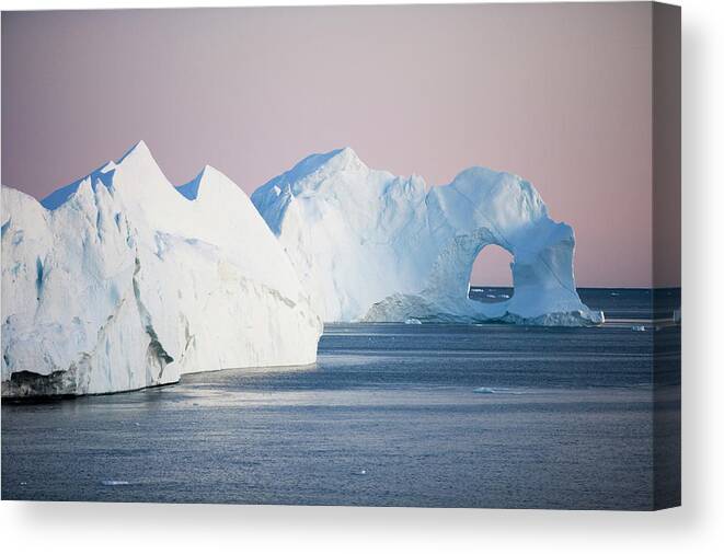 Melting Canvas Print featuring the photograph Iceberg From Ilulissat Kangerlua #1 by Holger Leue