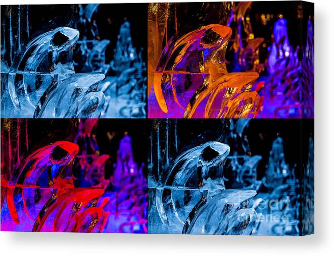 Ice Sculptures Canvas Print featuring the photograph Icicle Mosaic #1 by Franz Zarda