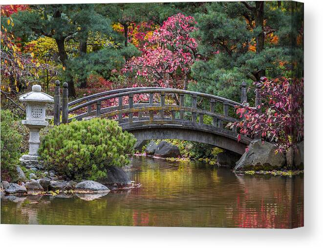 Japanese Gardens Canvas Print featuring the photograph Japanese Bridge by Sebastian Musial