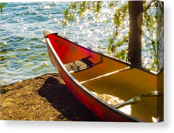 Activity Canvas Print featuring the photograph Kayak By The Water #1 by Alex Grichenko