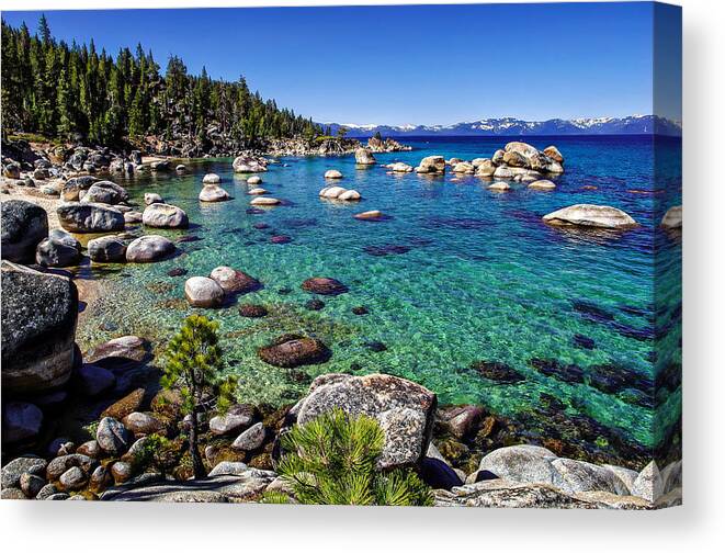 Blue Sky Canvas Print featuring the photograph Lake Tahoe Waterscape by Scott McGuire