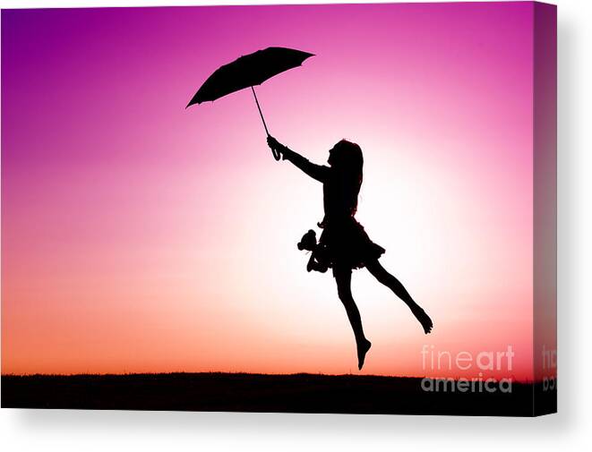 Girl Canvas Print featuring the photograph Learning to Fly by Tim Gainey