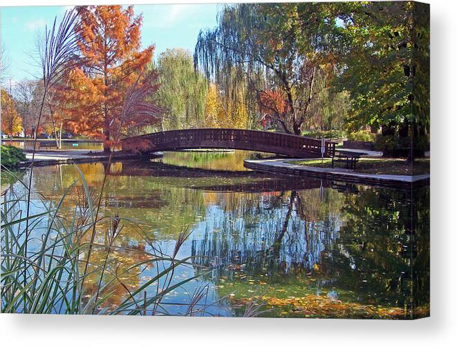 Park Canvas Print featuring the photograph Loose Park in Autumn #1 by Ellen Tully