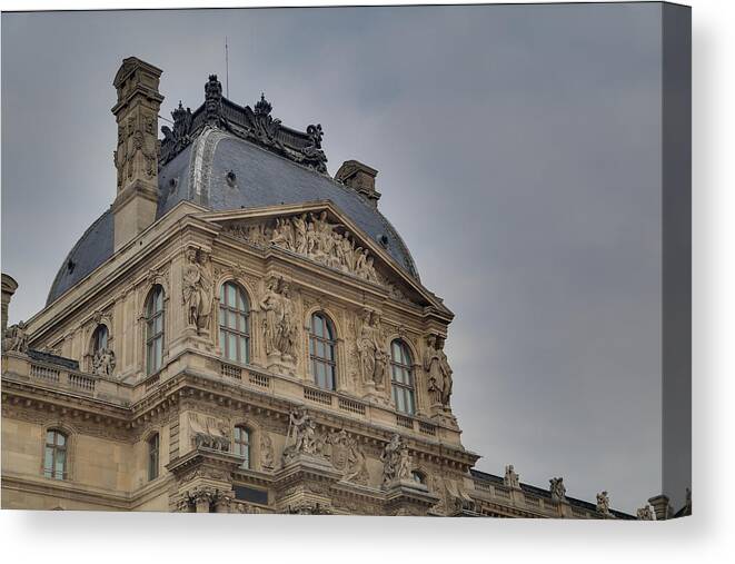 Paris Canvas Print featuring the photograph Louvre - Paris France - 01138 #1 by DC Photographer