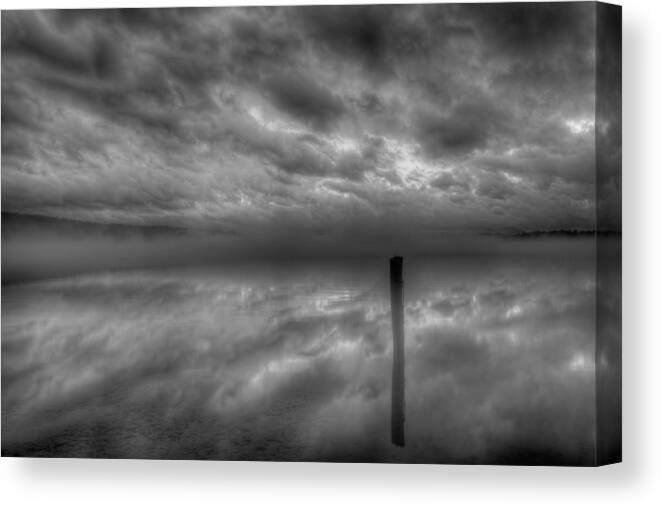 New England Canvas Print featuring the photograph Melvin Bay Fog #1 by Brenda Jacobs