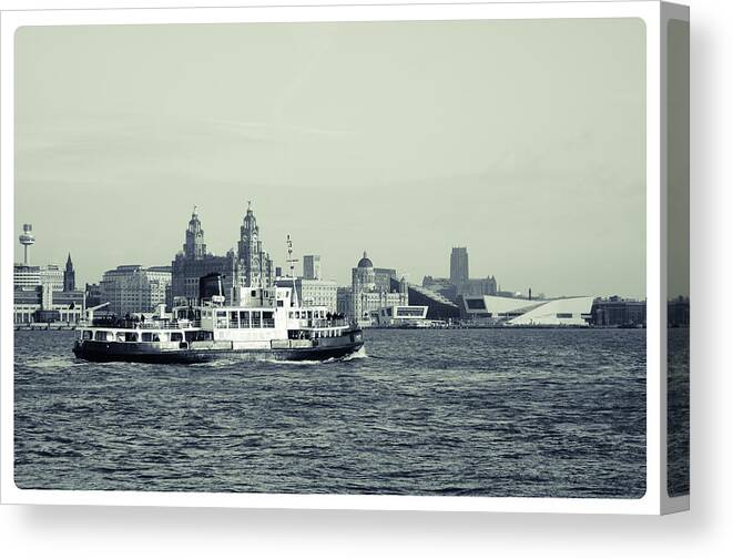 Liverpool Museum Canvas Print featuring the photograph Mersey Ferry by Spikey Mouse Photography
