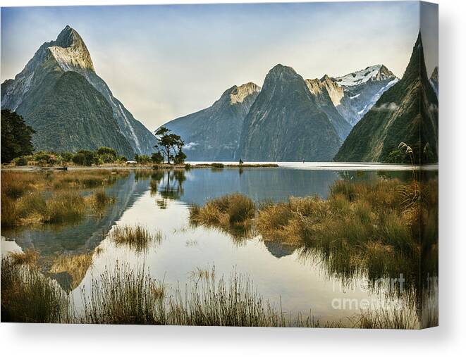 Milford Sound Canvas Print featuring the photograph Milford Sound #1 by Colin and Linda McKie