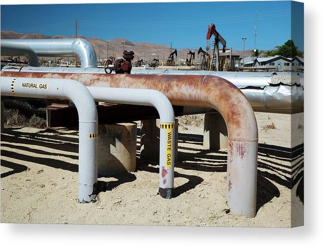 Equipment Canvas Print featuring the photograph Natural Gas Pipelines #1 by Jim West