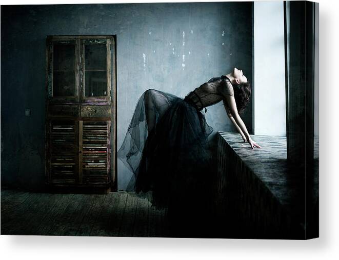 Fine Art Nude Canvas Print featuring the photograph Olya by Mike Darzi