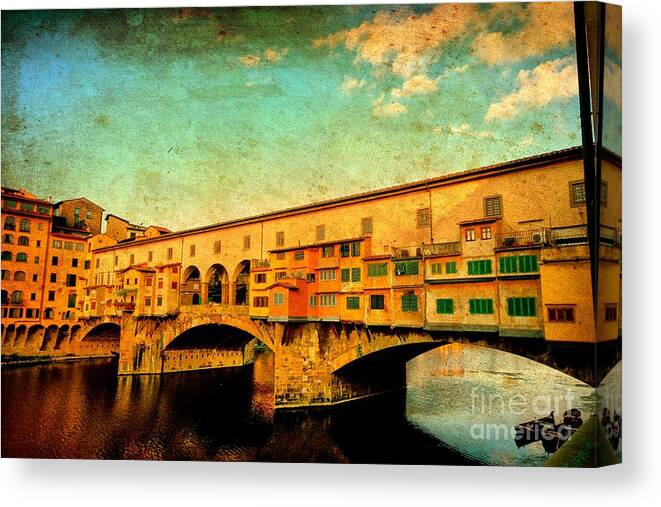  Canvas Print featuring the photograph Ponte Vecchio 01 #1 by Nicola Fiscarelli