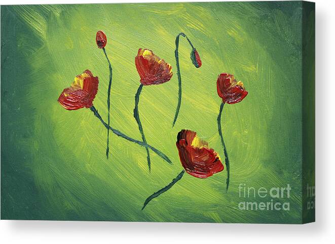 Poppy Canvas Print featuring the painting Poppies #1 by Andreas Berheide