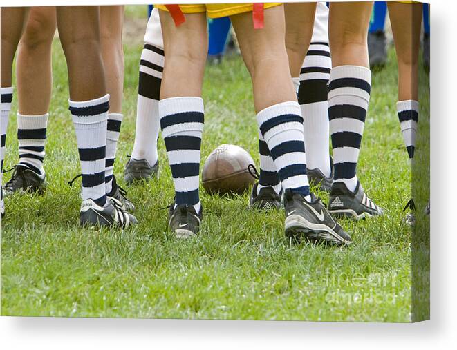 Sports Canvas Print featuring the photograph Powderpuff Footbal #1 by Jim West