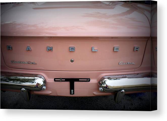 Pink Car Canvas Print featuring the photograph Pretty in Pink #2 by Laurie Perry