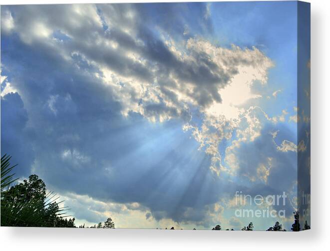 Scenic Canvas Print featuring the photograph Rays From Heaven #2 by Kathy Baccari