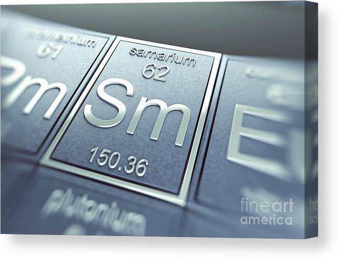 Atomic Number Canvas Print featuring the photograph Samarium Chemical Element #1 by Science Picture Co