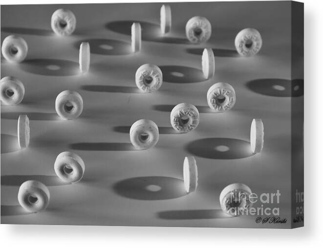 Black And White Canvas Print featuring the photograph Shadows by Sue Karski