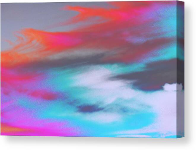 Sky Enhanced To Abstract Impressionism .. Canvas Print featuring the painting Sky #1 by Priscilla Batzell Expressionist Art Studio Gallery
