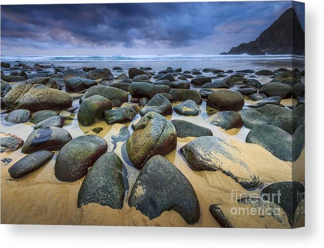 Campelo Canvas Print featuring the photograph Solitude Campelo Beach Galicia Spain #1 by Pablo Avanzini