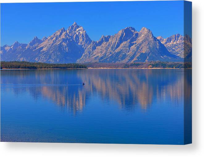 Tetons Canvas Print featuring the photograph Solitude #1 by Greg Norrell